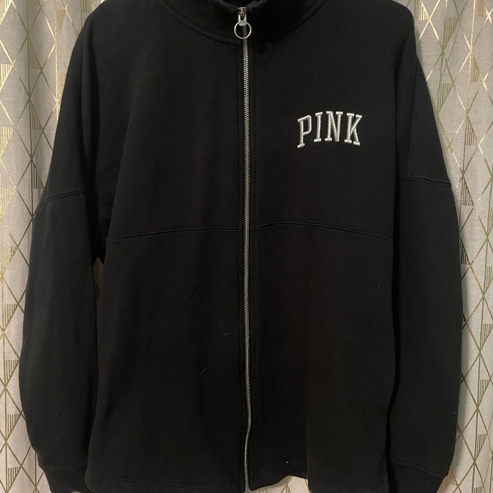 PINK Victoria's Secret Black and Gold Hoodie